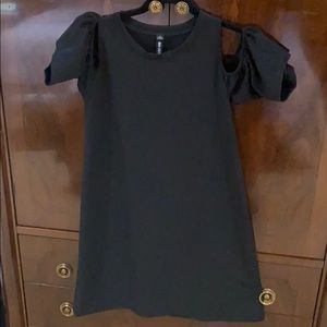 Little black cap sleeved dress.